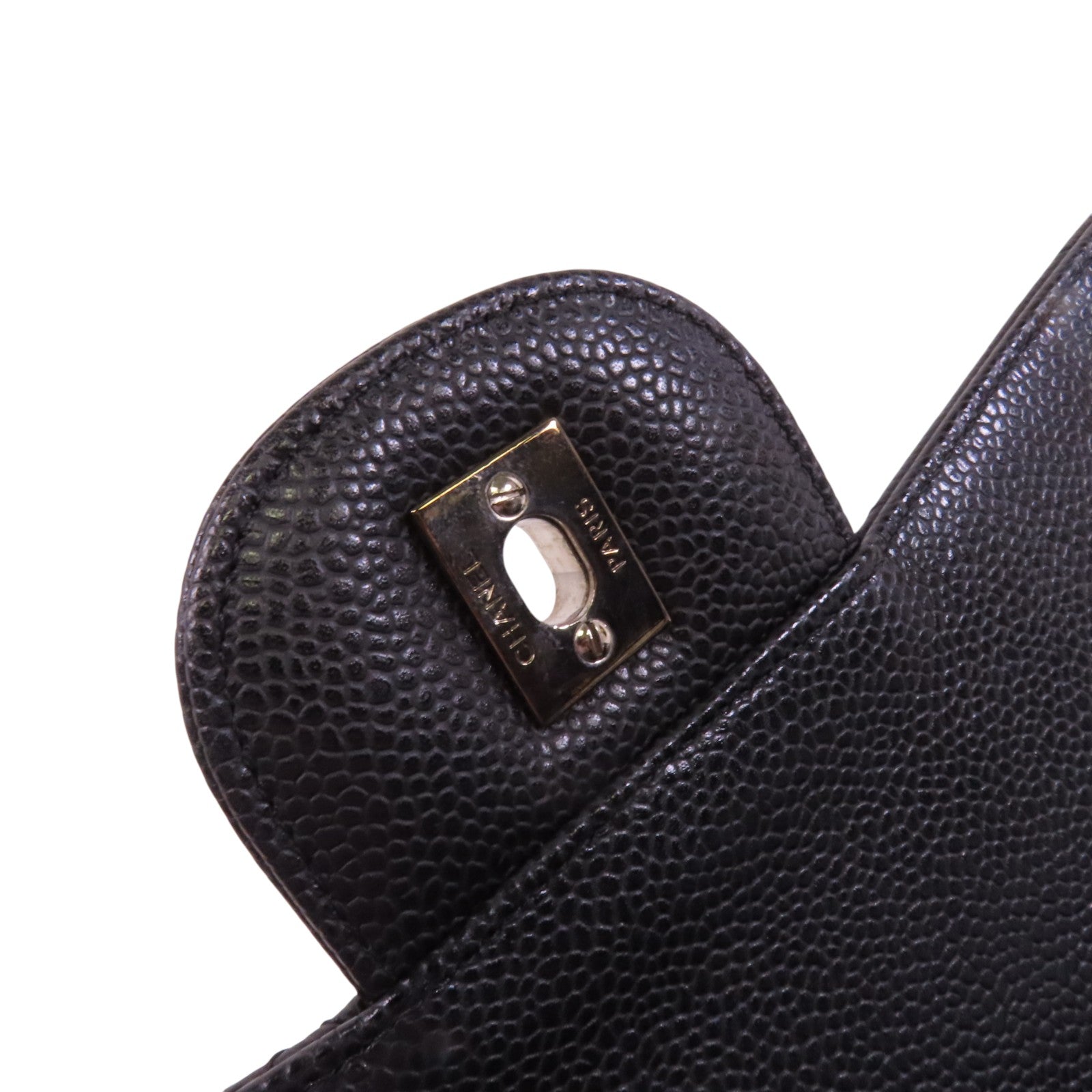 CHANEL 牛皮皮革Large Classic銀扣鏈帶肩背袋