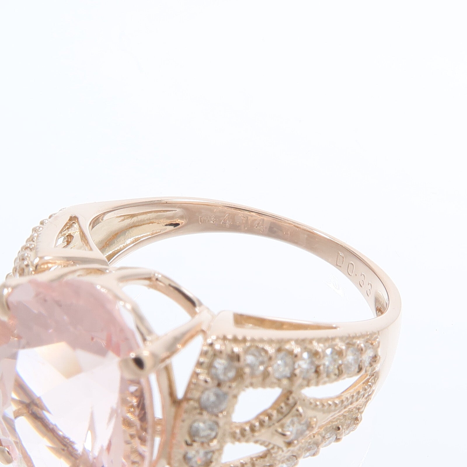 JEWELRY 18K玫瑰金Morganite Diamond Ring摩根石/鑽石戒指