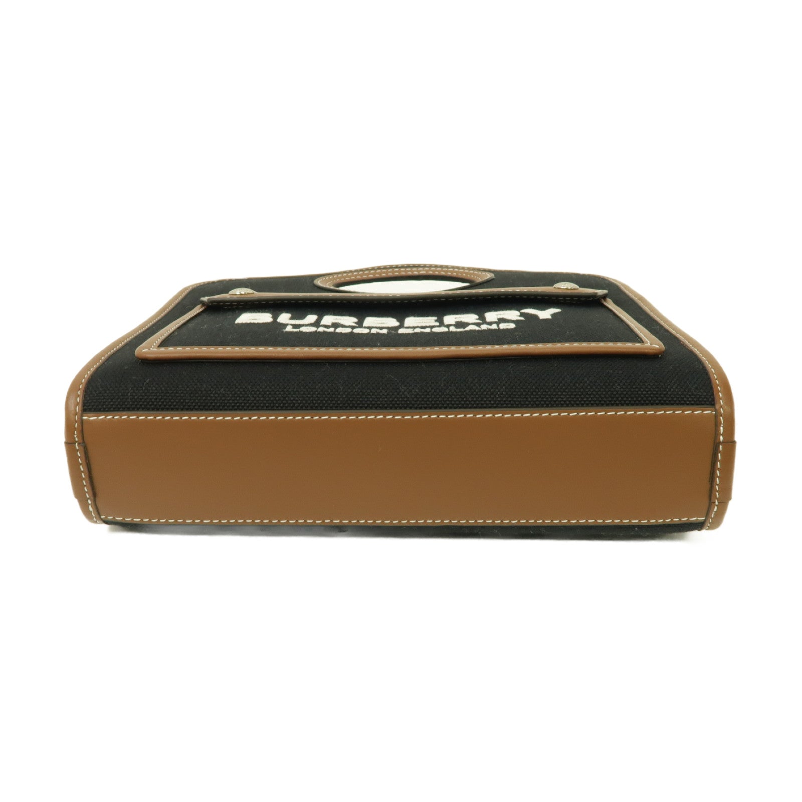 BURBERRY 帆布2way Shoulder Bag銀扣手挽肩背兩用袋黑色