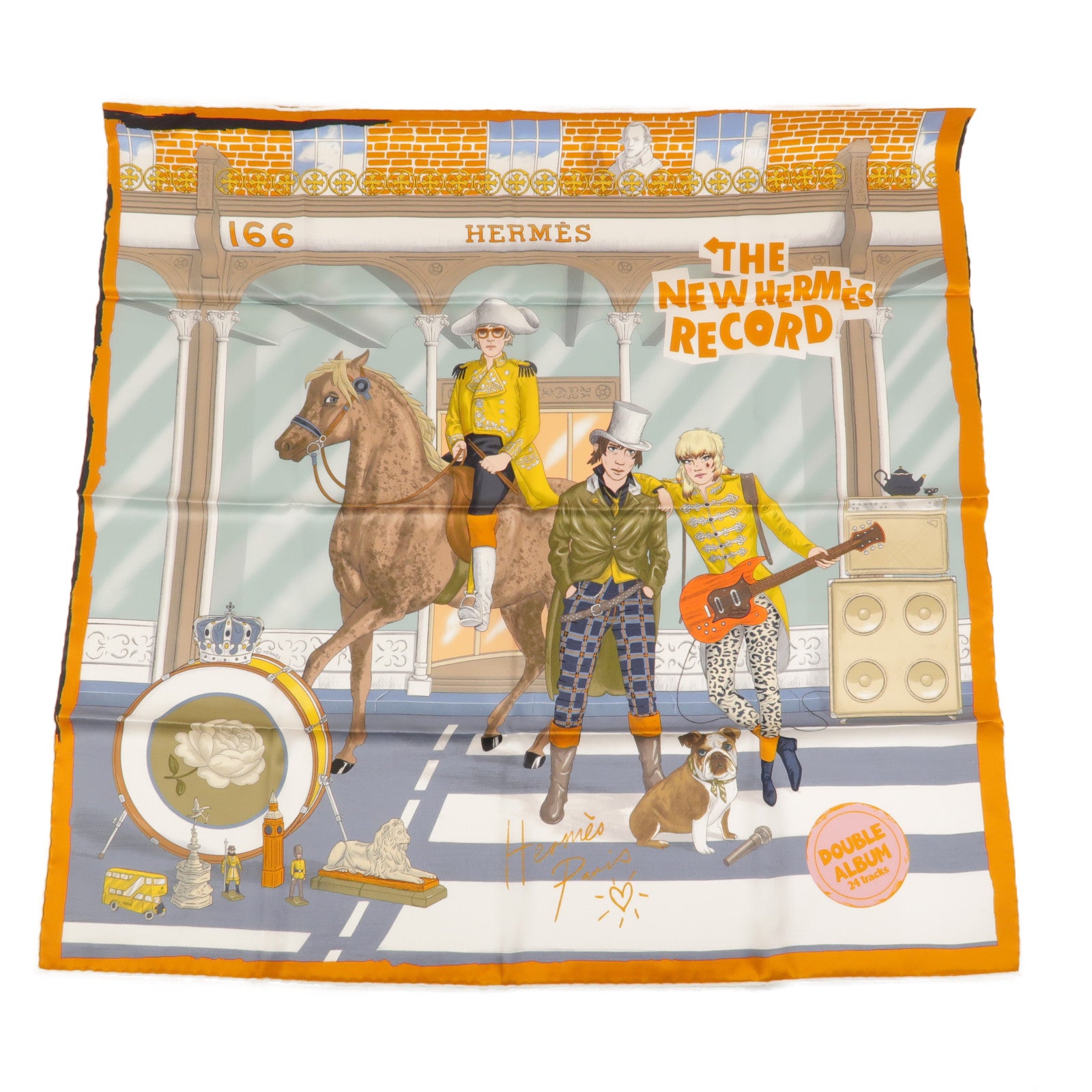 HERMES 絲質The New Hermes Record Scarf 70x70絲巾