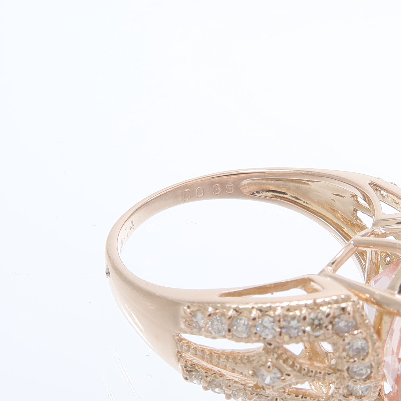 JEWELRY 18K玫瑰金Morganite Diamond Ring摩根石/鑽石戒指