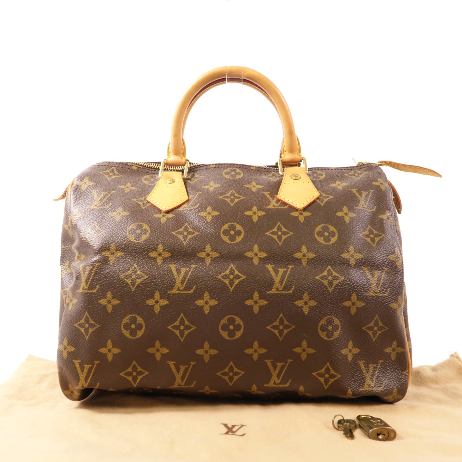 LOUIS VUITTON Monogram Speedy 30金扣手挽袋
