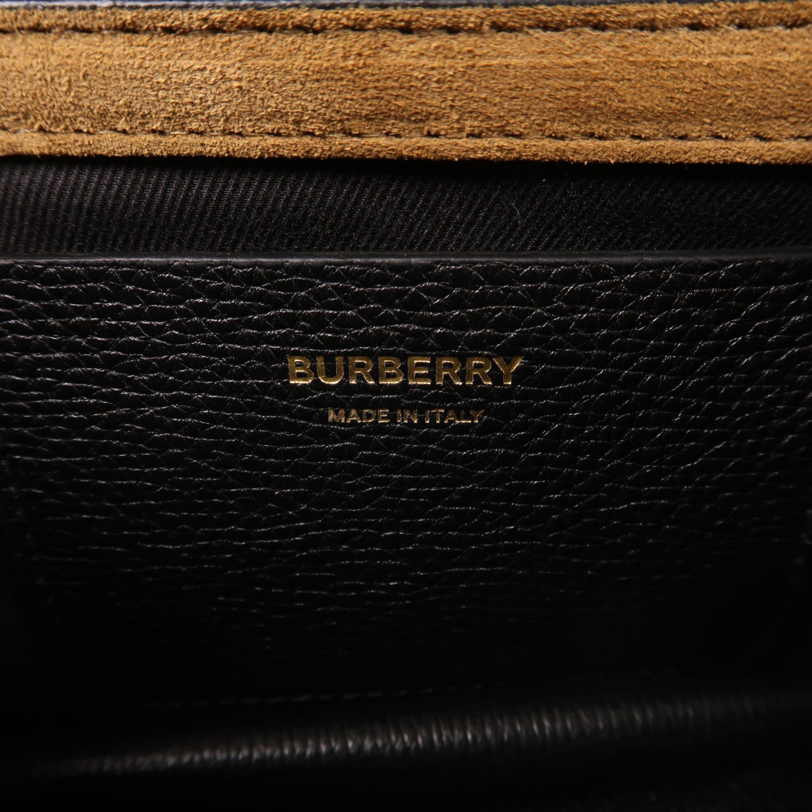 BURBERRY 帆布/皮革Chain Shoulder金扣鏈帶肩背袋黑色/棕色