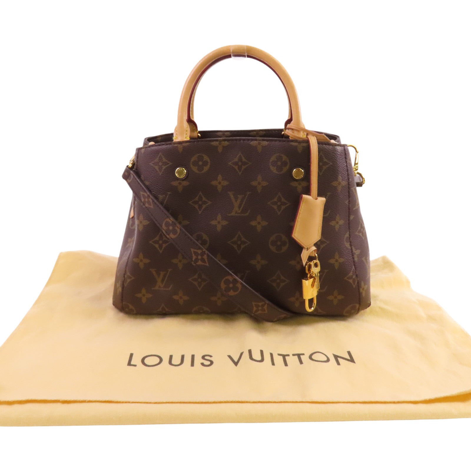 LOUIS VUITTON Monogram Montaigne BB金扣手挽肩背兩用袋