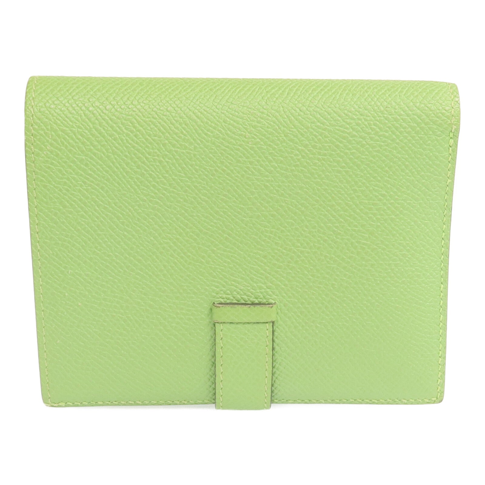 HERMES Epsom皮革Bearn Wallet金扣錢包Vert Criquet