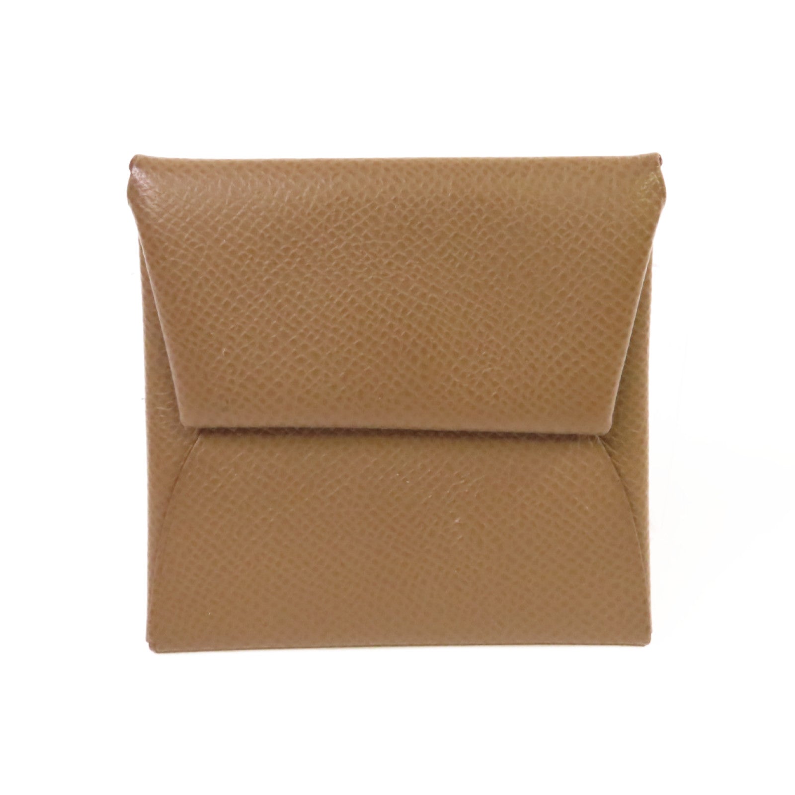 HERMES Epsom皮革Bastia Coin Purse銀扣零錢包Etoupe大象灰色