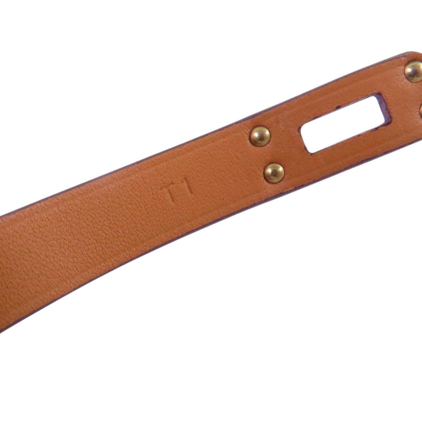 HERMES GHW Kelly Double Tour Bracelet Bangle Swift Leather