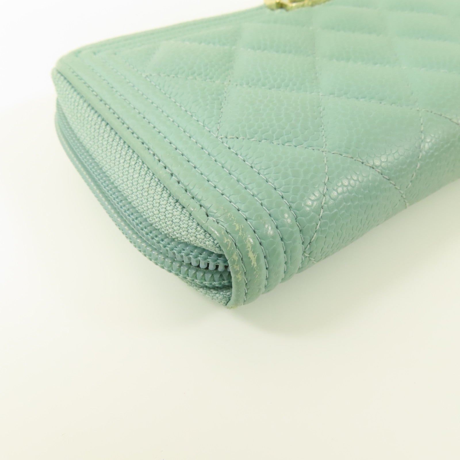 CHANEL 牛皮皮革Boy Zipper Long Wallet金扣長錢包