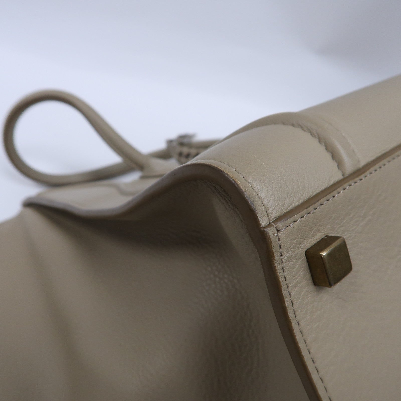 CELINE 牛皮皮革Hand Bag金扣手挽袋灰色