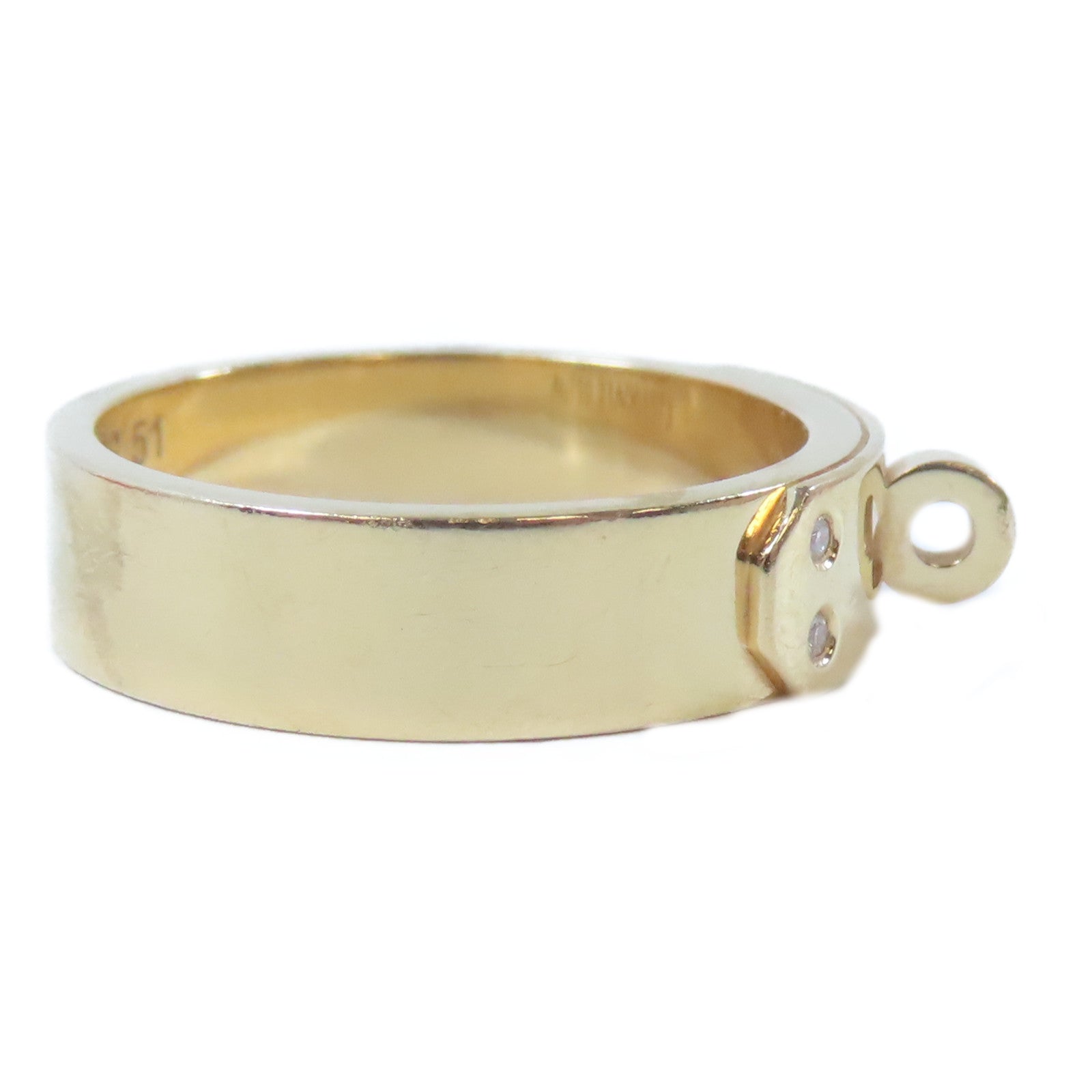HERMES 18K玫瑰金Kelly Ring戒指金色Hermes#51/US#5.75
