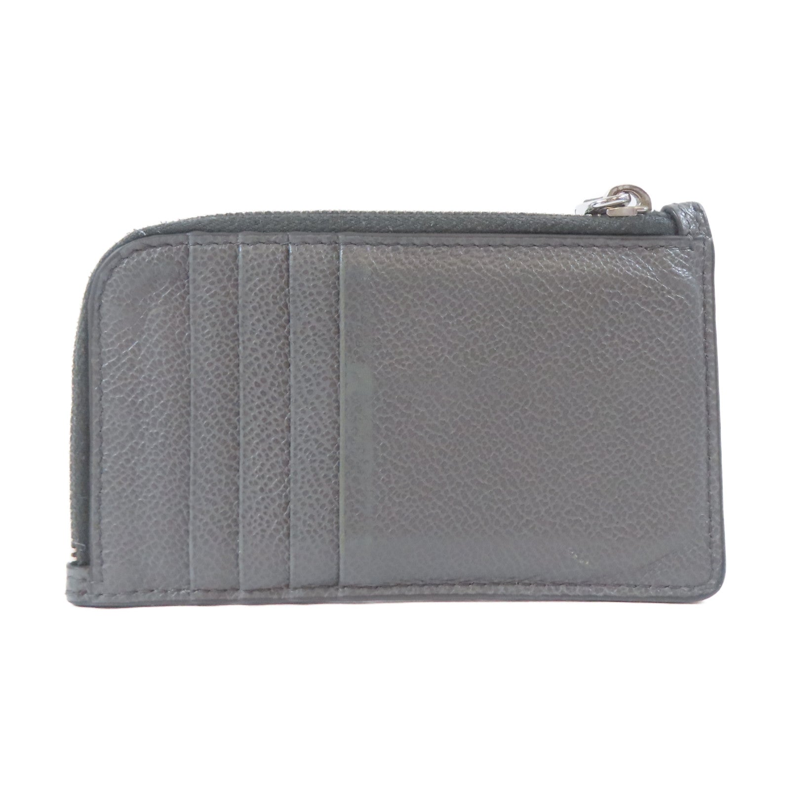 PRADA 牛皮皮革Card Case銀扣卡片套灰色