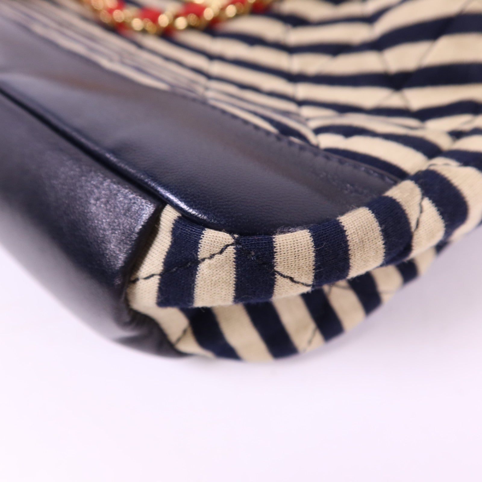 CHANEL 布料Chain Shoulder Bag金扣鏈帶肩背袋