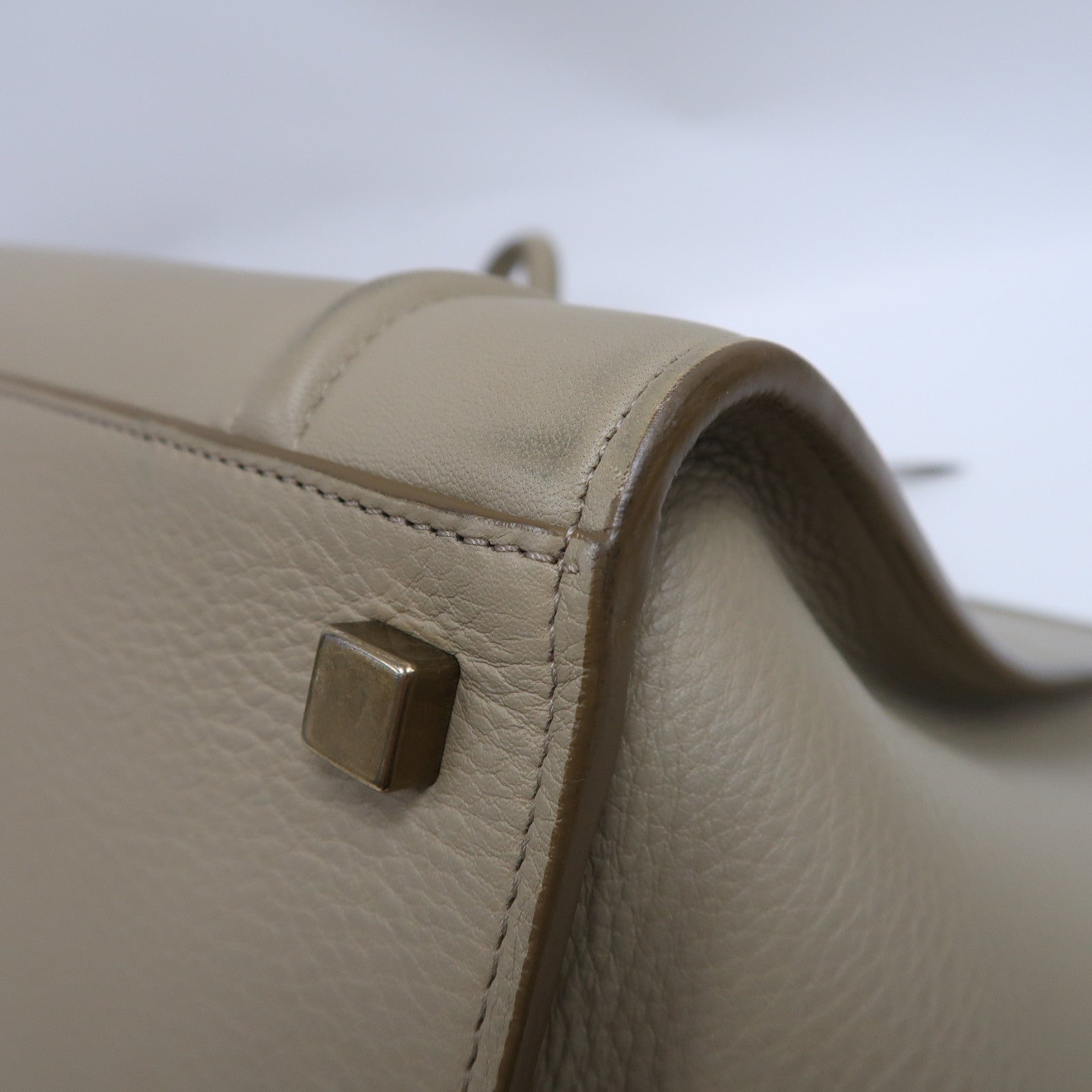 CELINE 牛皮皮革Hand Bag金扣手挽袋灰色