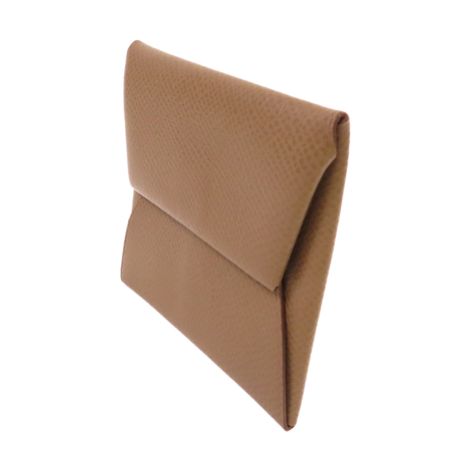 HERMES Epsom皮革Bastia Coin Purse銀扣零錢包Etoupe大象灰色