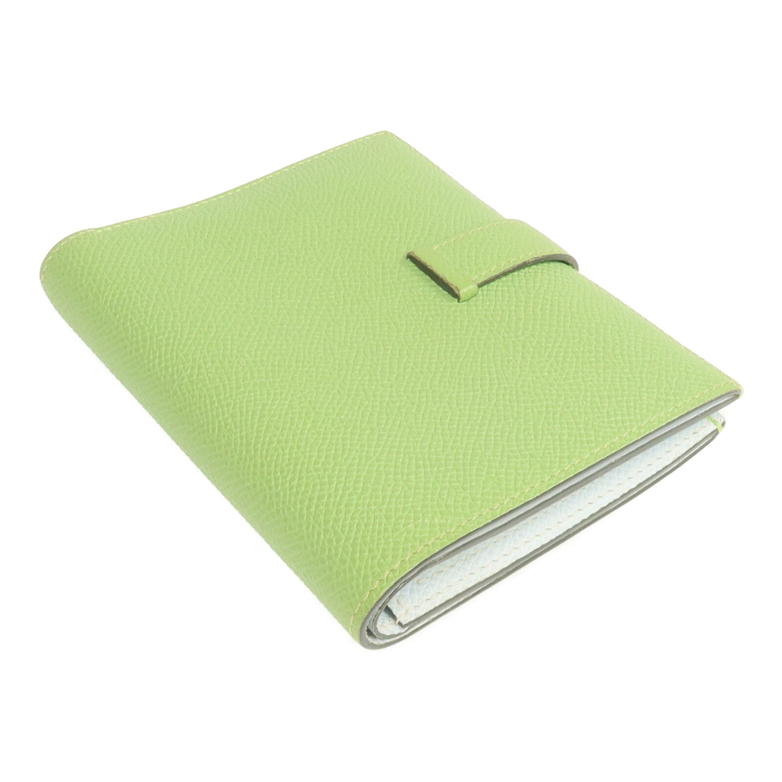 HERMES Epsom皮革Bearn Wallet金扣錢包Vert Criquet