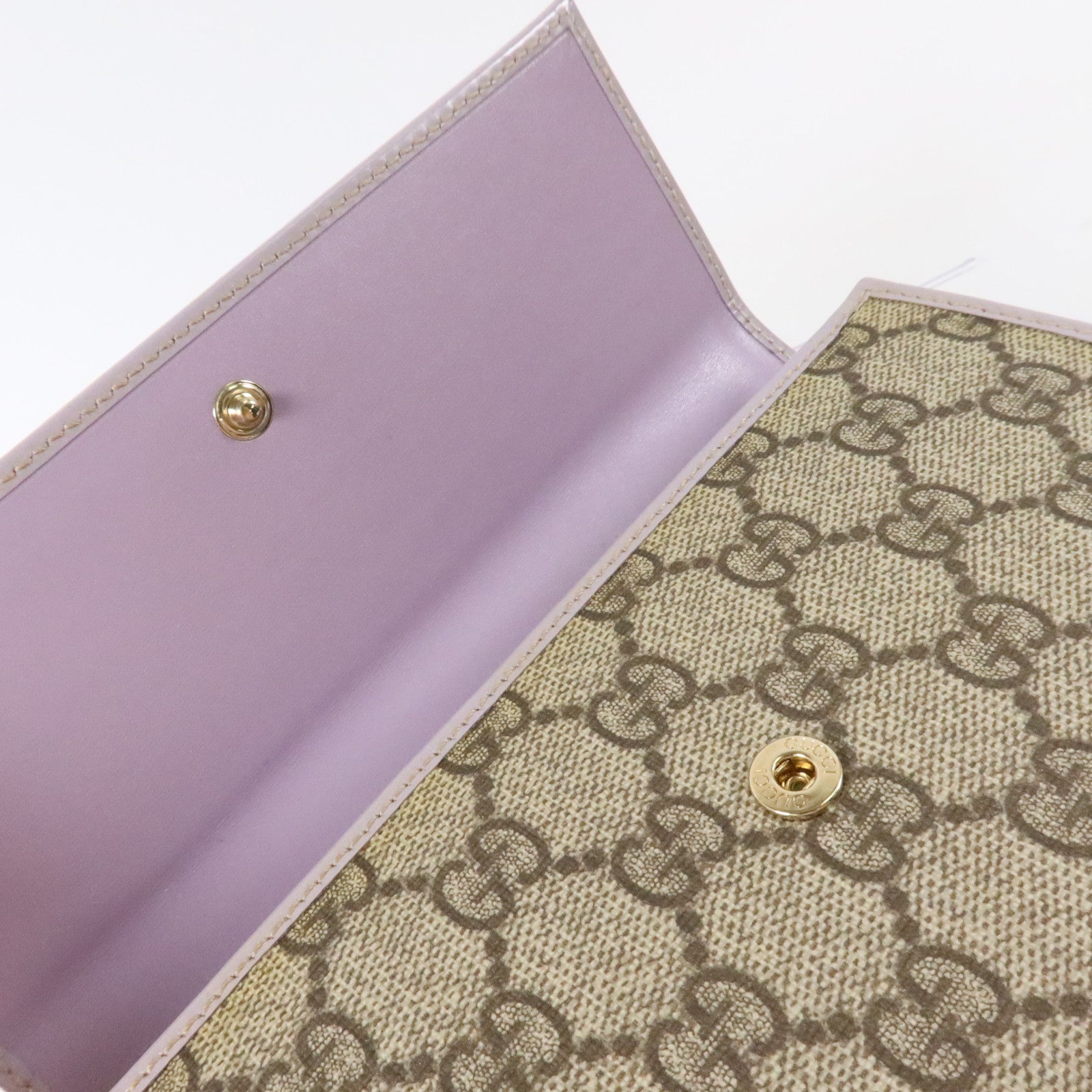 GUCCI 塗層帆布GG Supreme Continental Flap Wallet銀扣長錢包