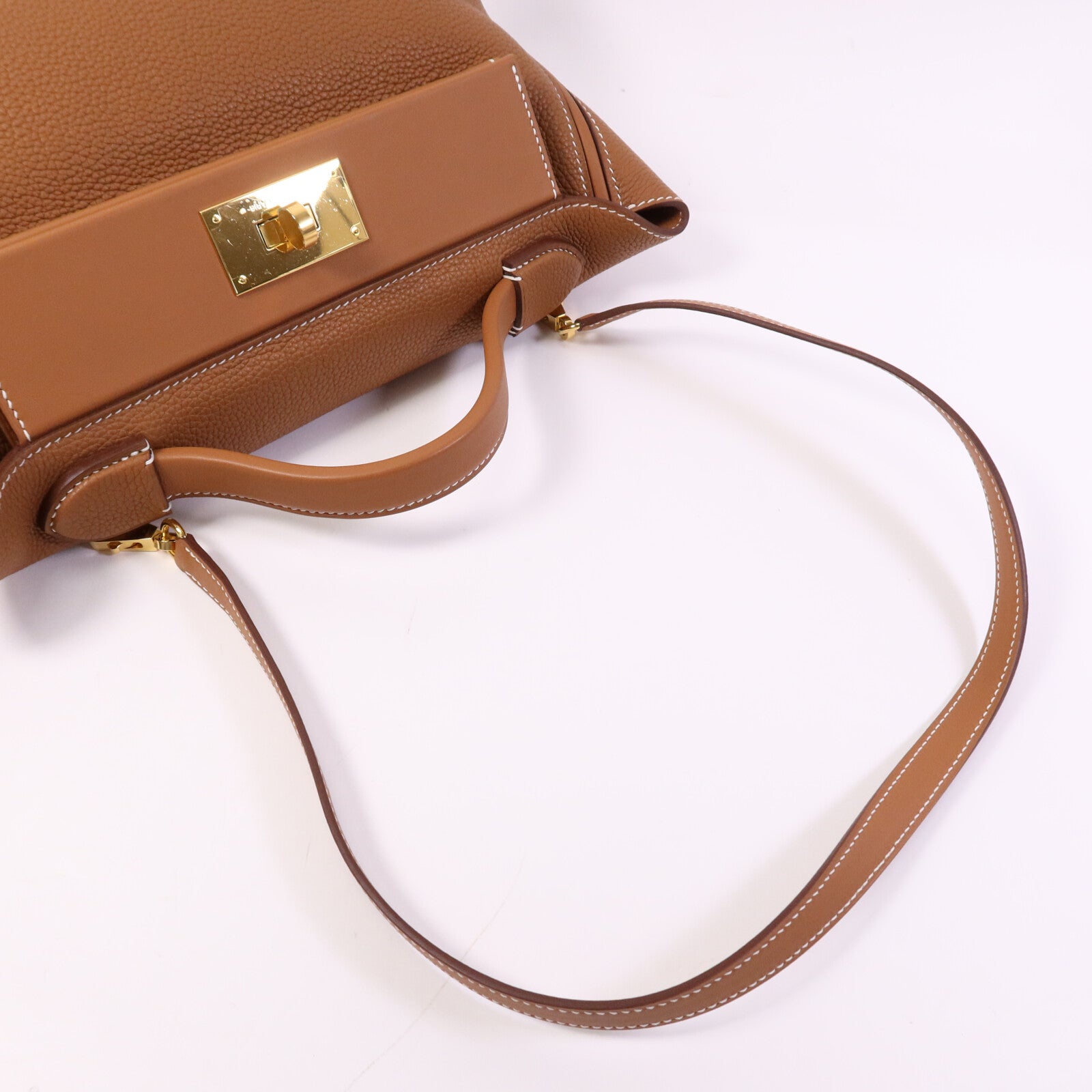 HERMES Clemence皮革24/24 29CM金扣手挽肩背兩用袋Gold