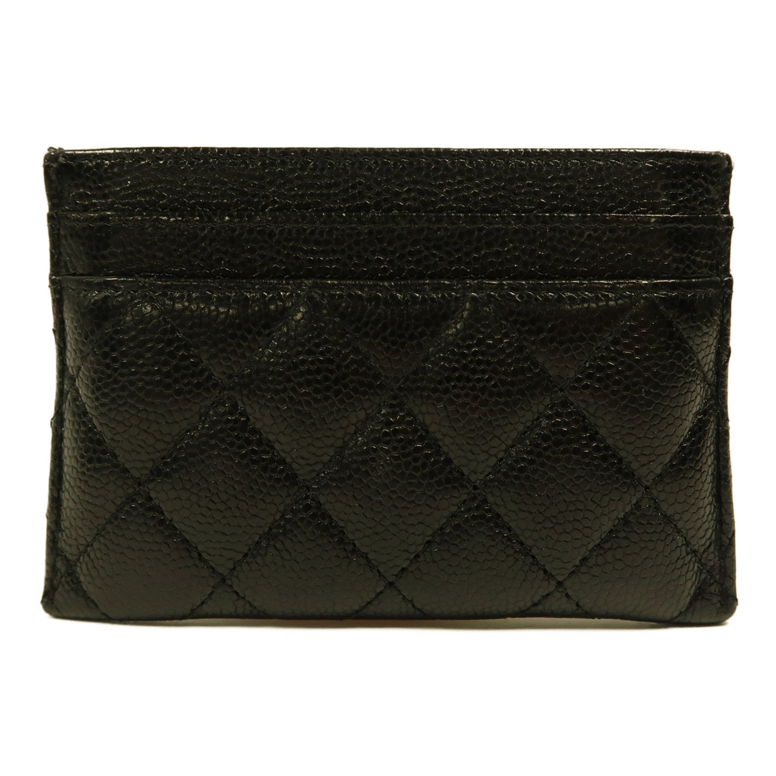CHANEL 牛皮皮革Card Case金扣卡片套黑色