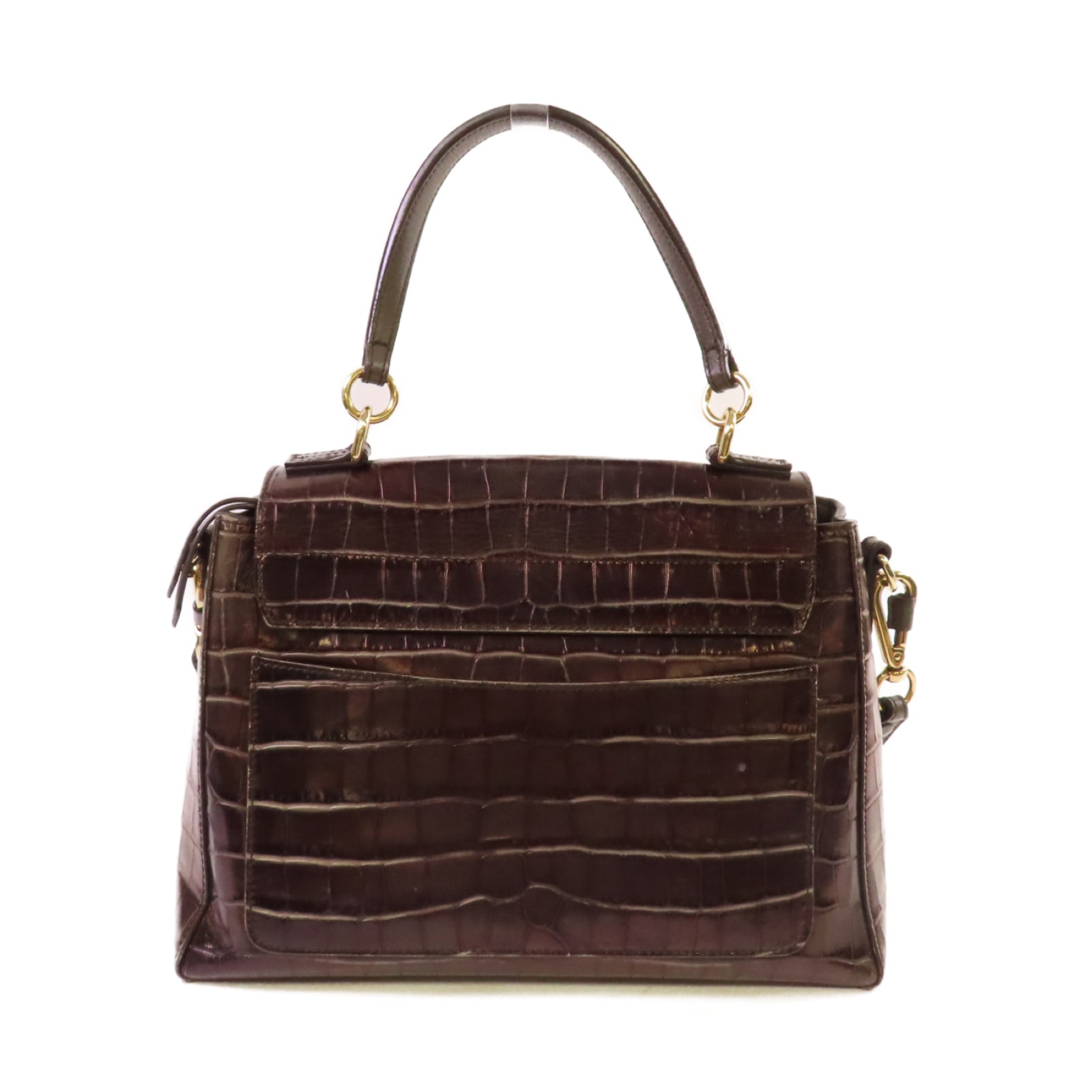Chloe 牛皮皮革Faye Day 2Way Shoulder Bag手挽肩背兩用袋酒紅色