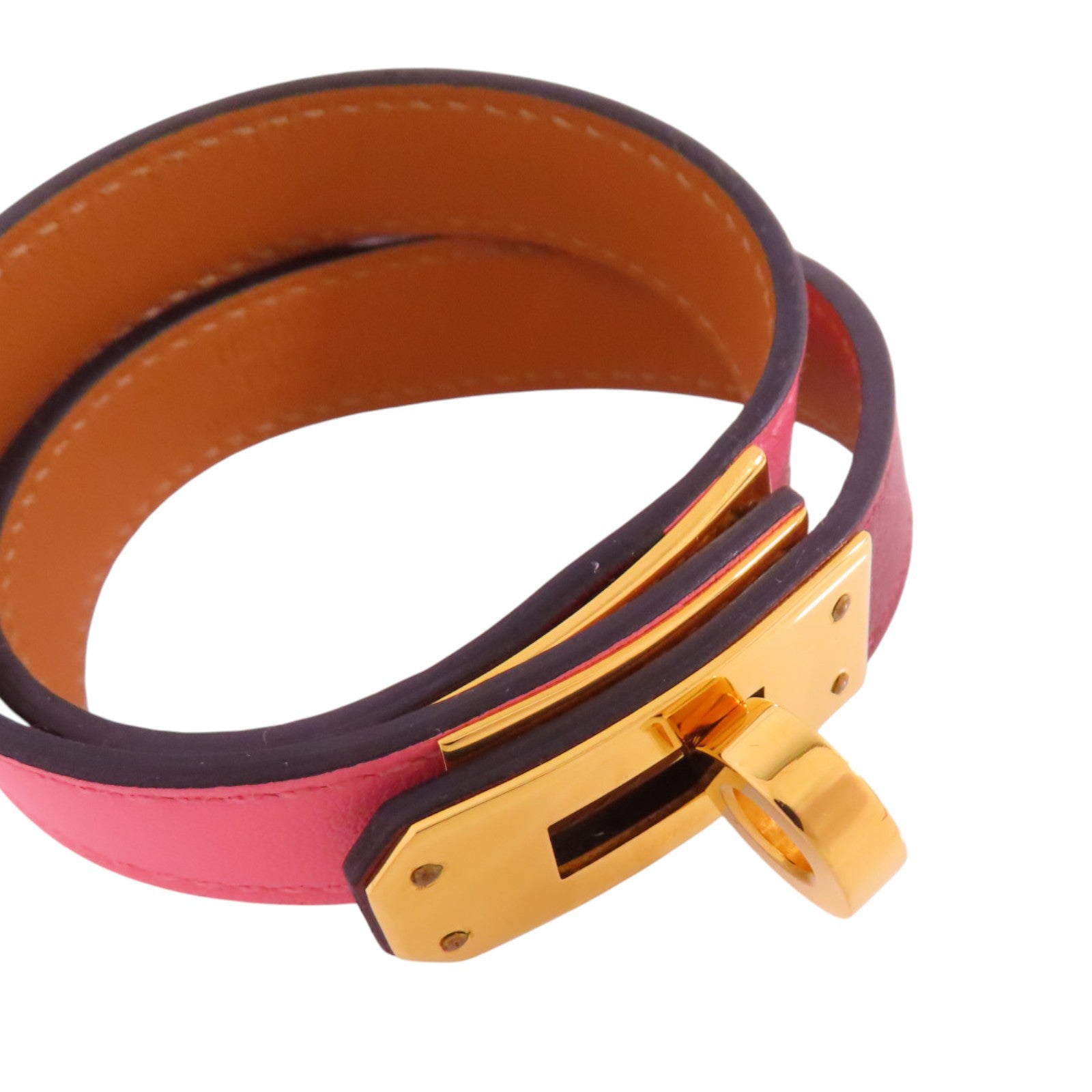 HERMES Swift皮革Kelly Double Tour T2 Bracelet金扣手帶