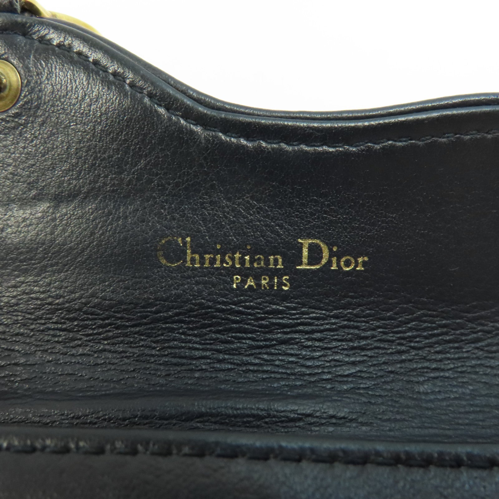 Dior 帆布Card Holder金扣卡片套米色/藍色