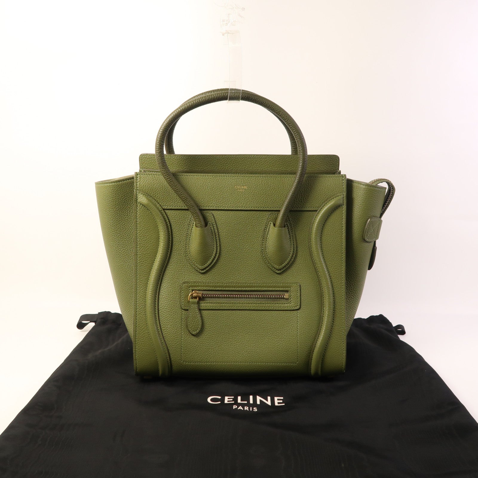 CELINE 【激減優惠】牛皮皮革Mini Laggage金扣手挽袋