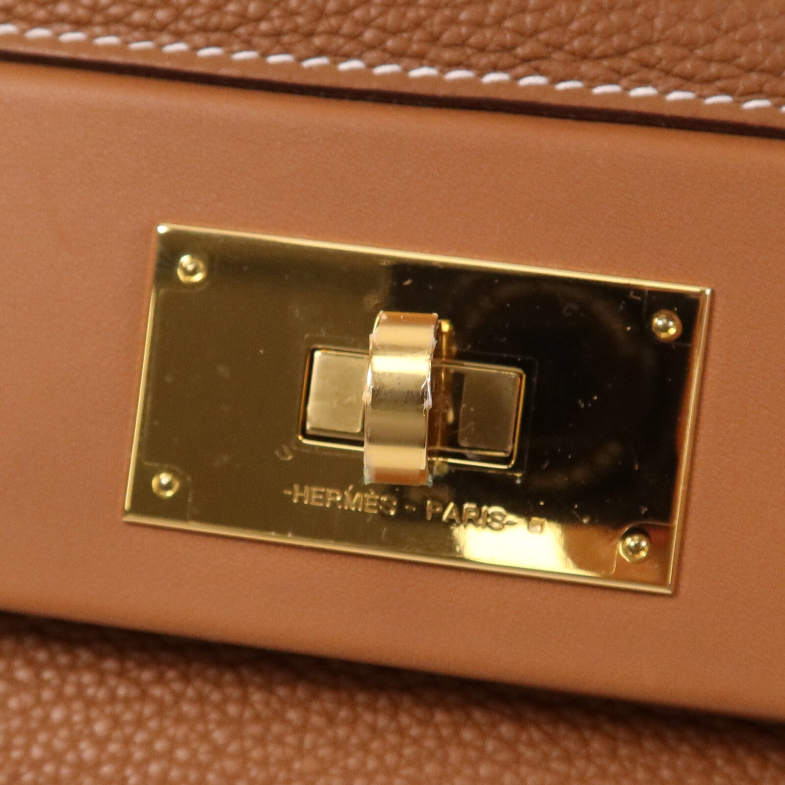 HERMES Clemence皮革24/24 29CM金扣手挽肩背兩用袋Gold