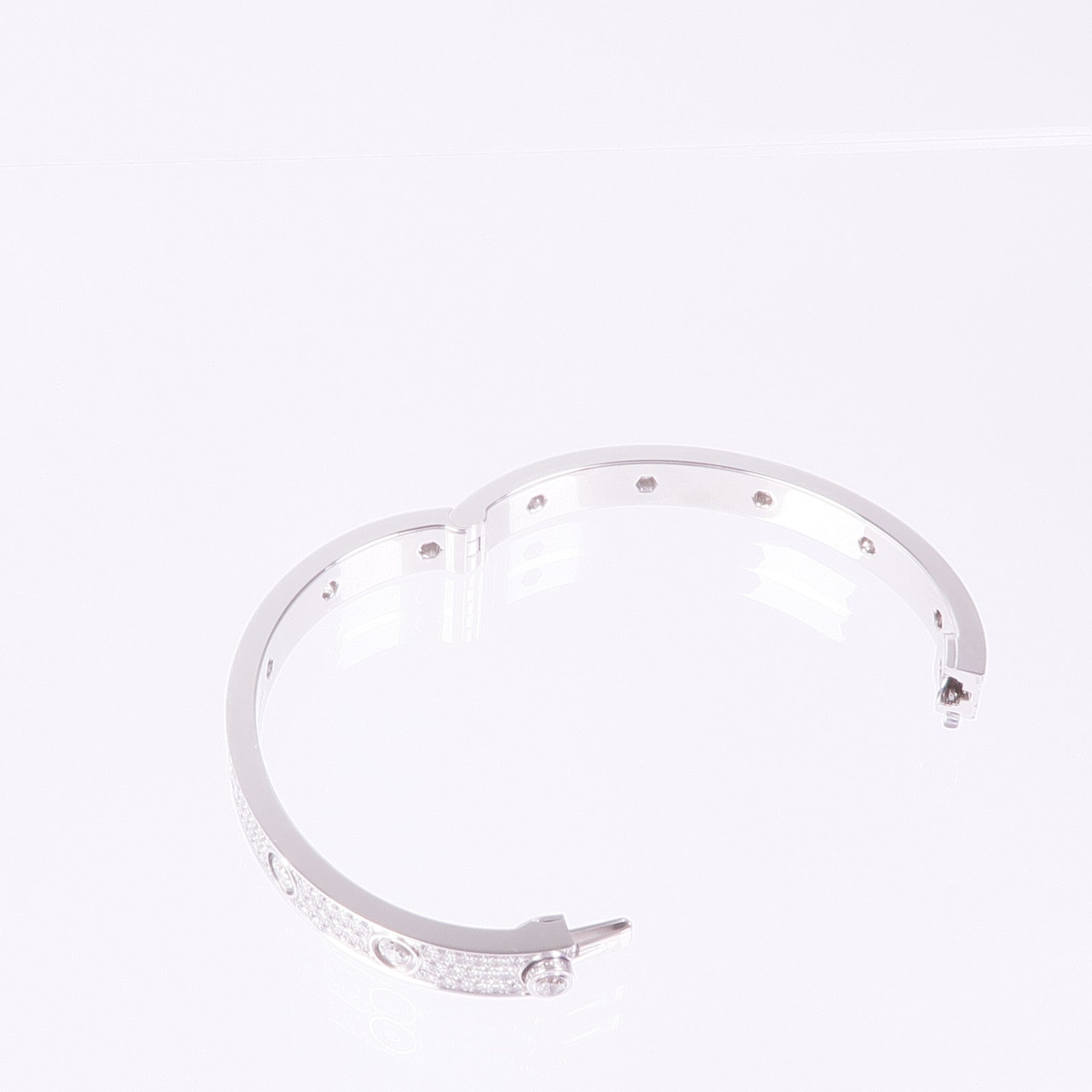 CARTIER 【激減優惠】18K白金Love Bracelet鑽石手鐲Cartier#16