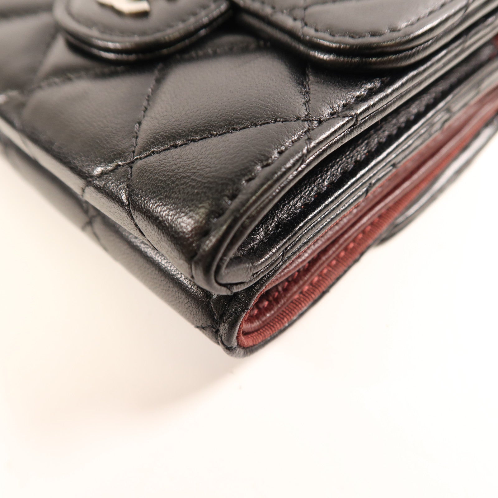 CHANEL 牛皮皮革Wallet銀扣錢包