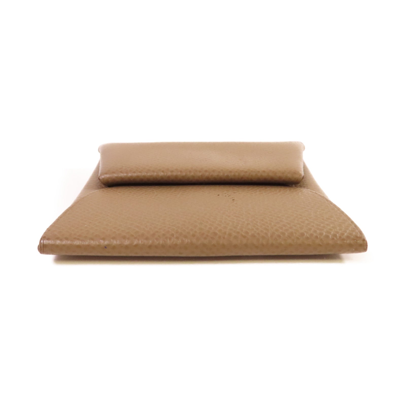 HERMES Epsom皮革Bastia Coin Purse銀扣零錢包Etoupe大象灰色