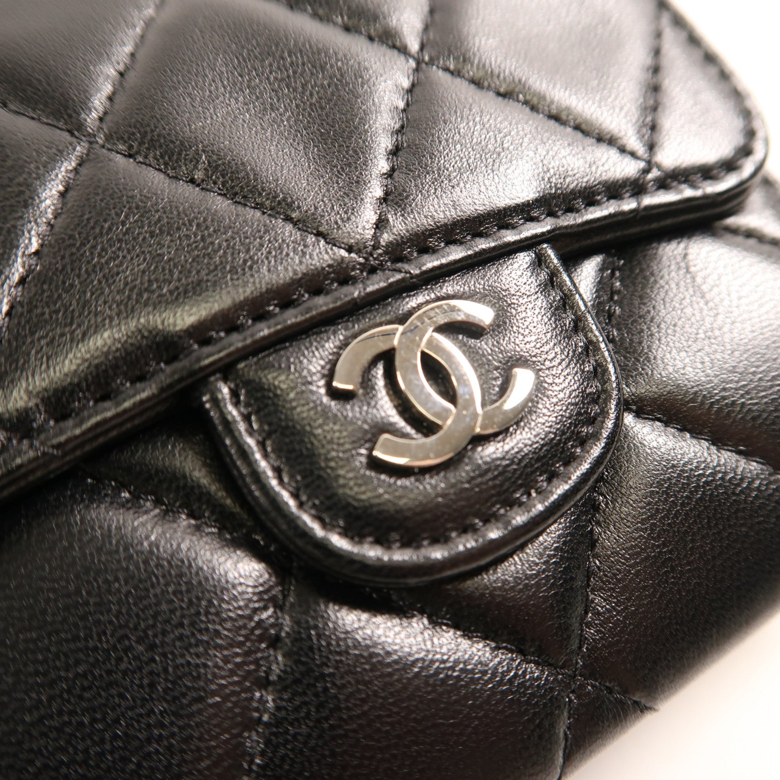 CHANEL 牛皮皮革Wallet銀扣錢包