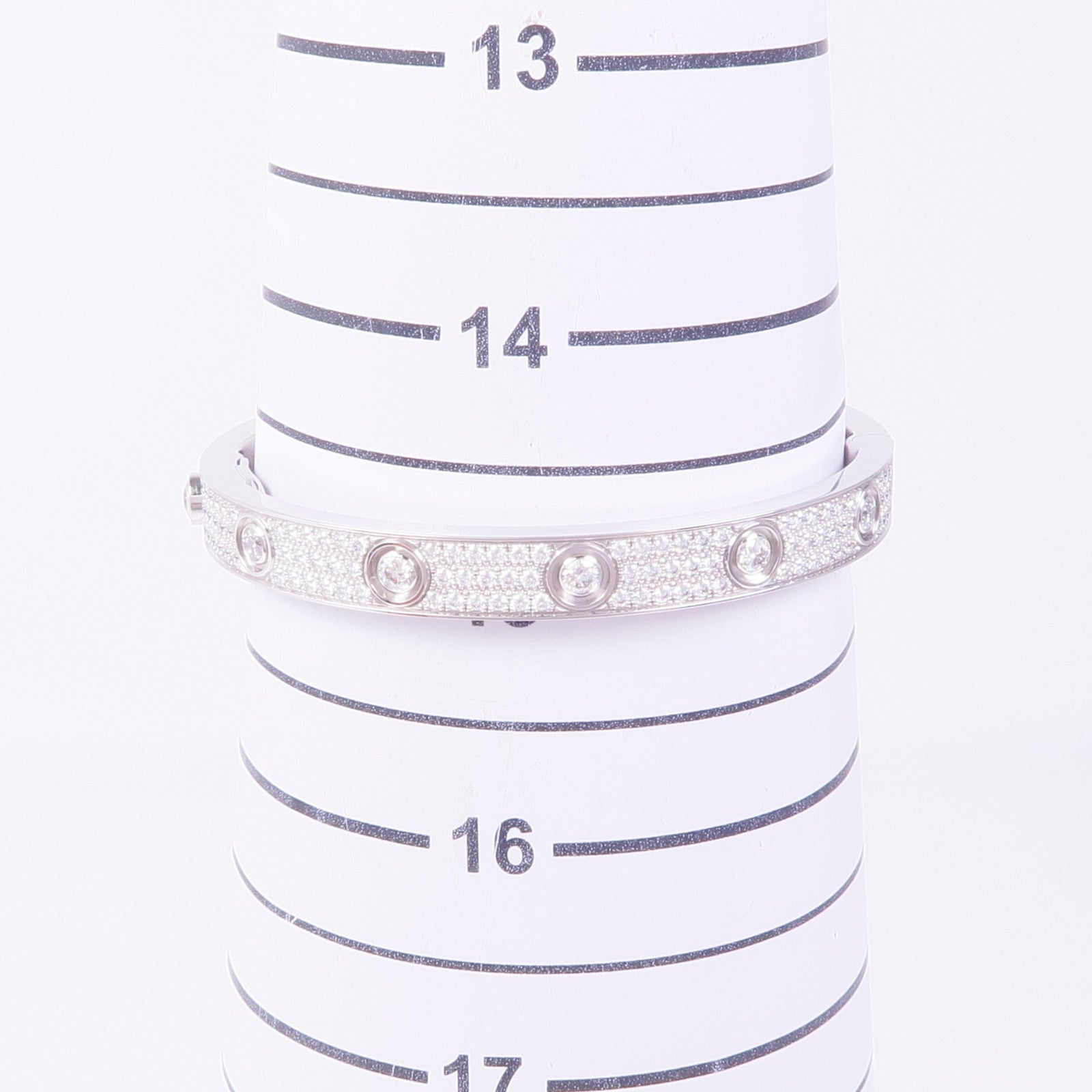 CARTIER 【激減優惠】18K白金Love Bracelet鑽石手鐲Cartier#16