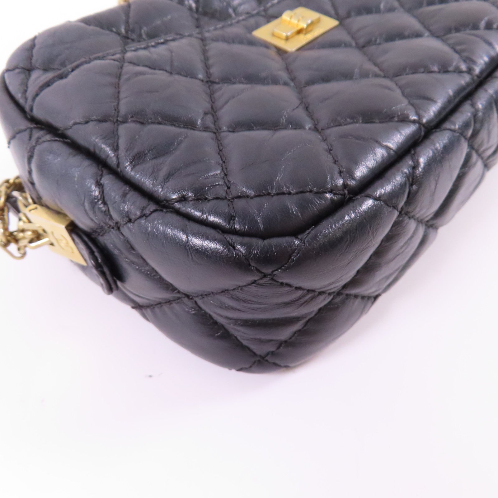 CHANEL 皮革Chain Shoulder金扣鏈帶肩背袋