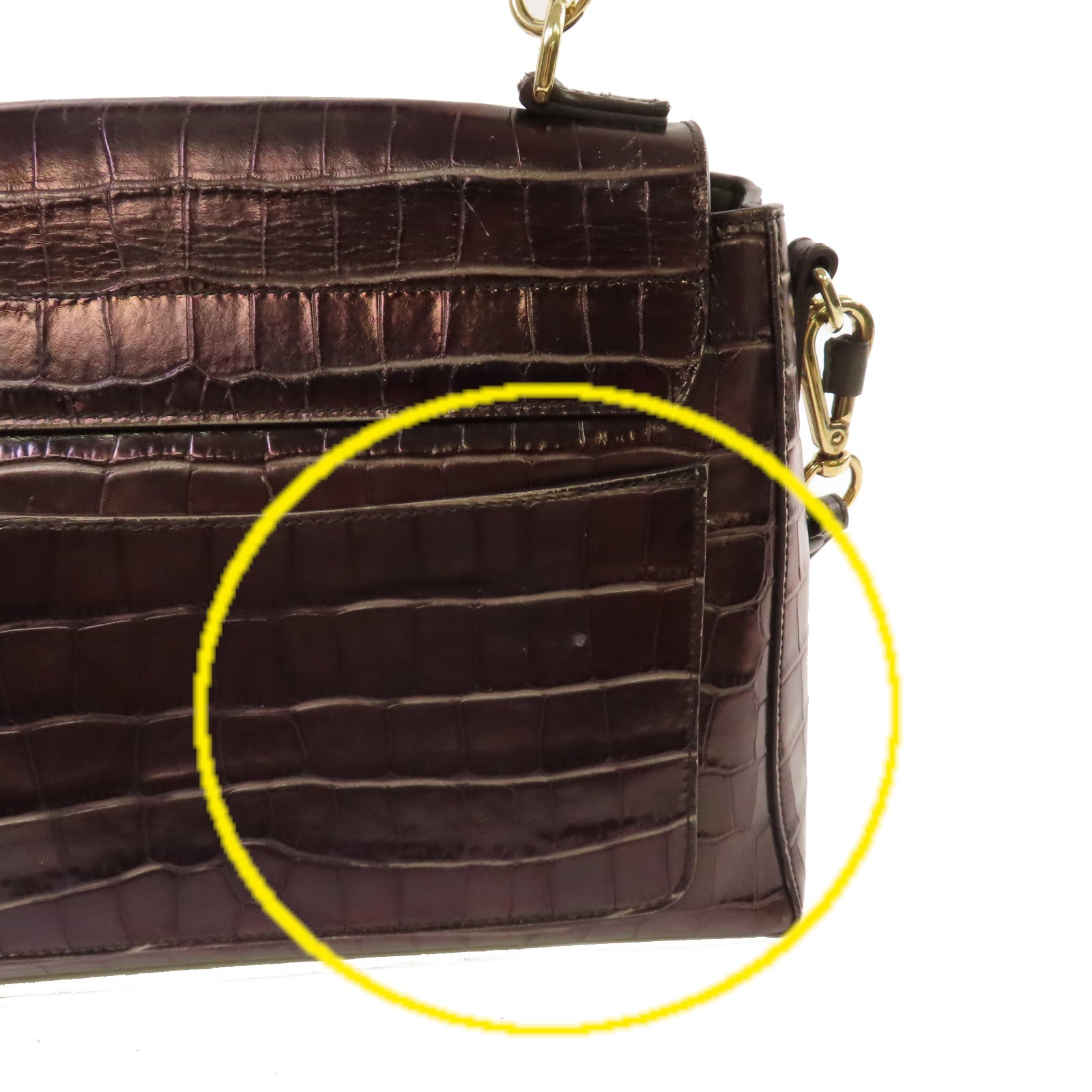 Chloe 牛皮皮革Faye Day 2Way Shoulder Bag手挽肩背兩用袋酒紅色