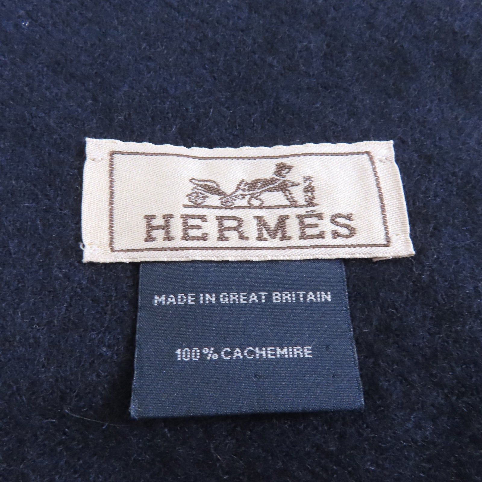 HERMES Cashmere Scarf圍巾深藍色