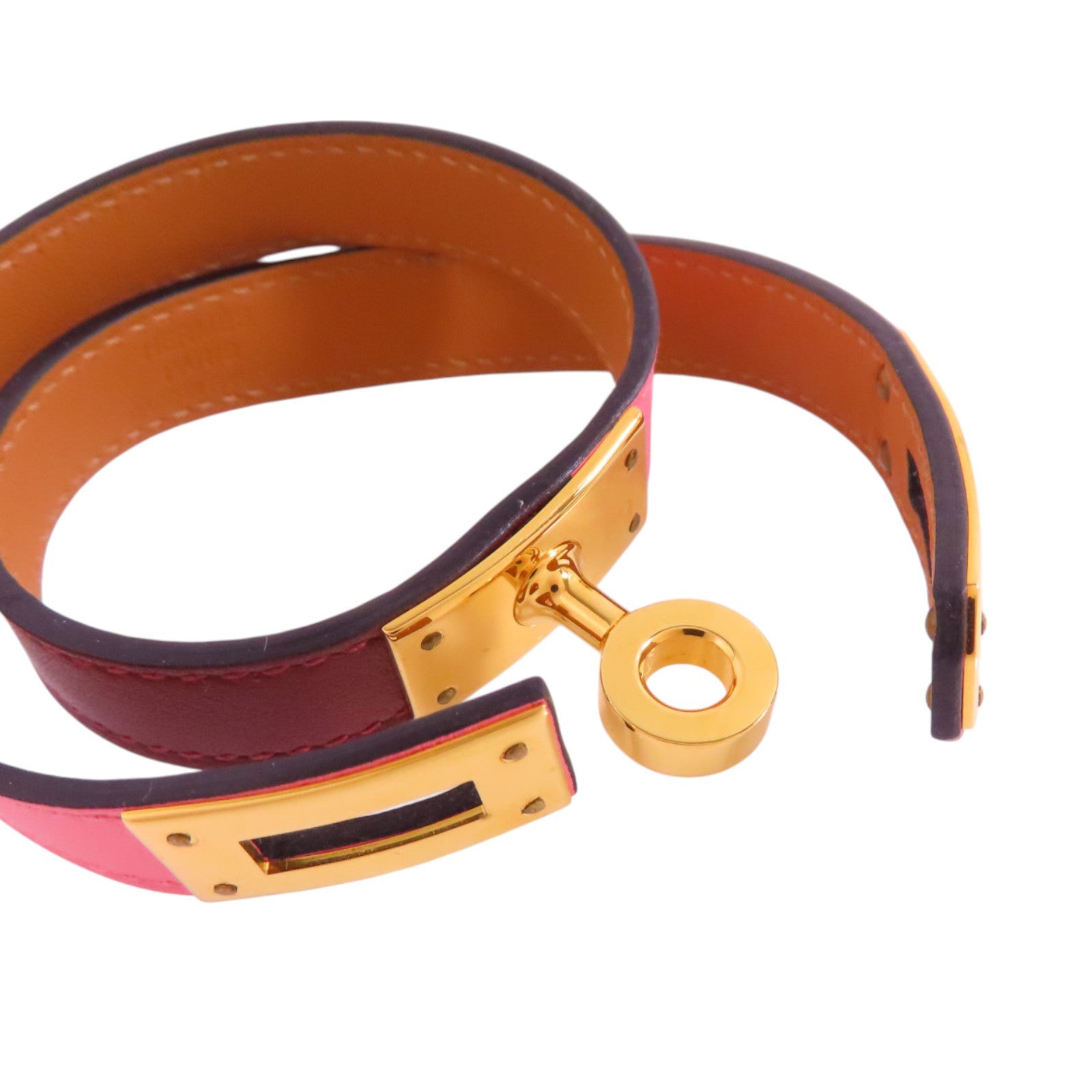 HERMES Swift皮革Kelly Double Tour T2 Bracelet金扣手帶