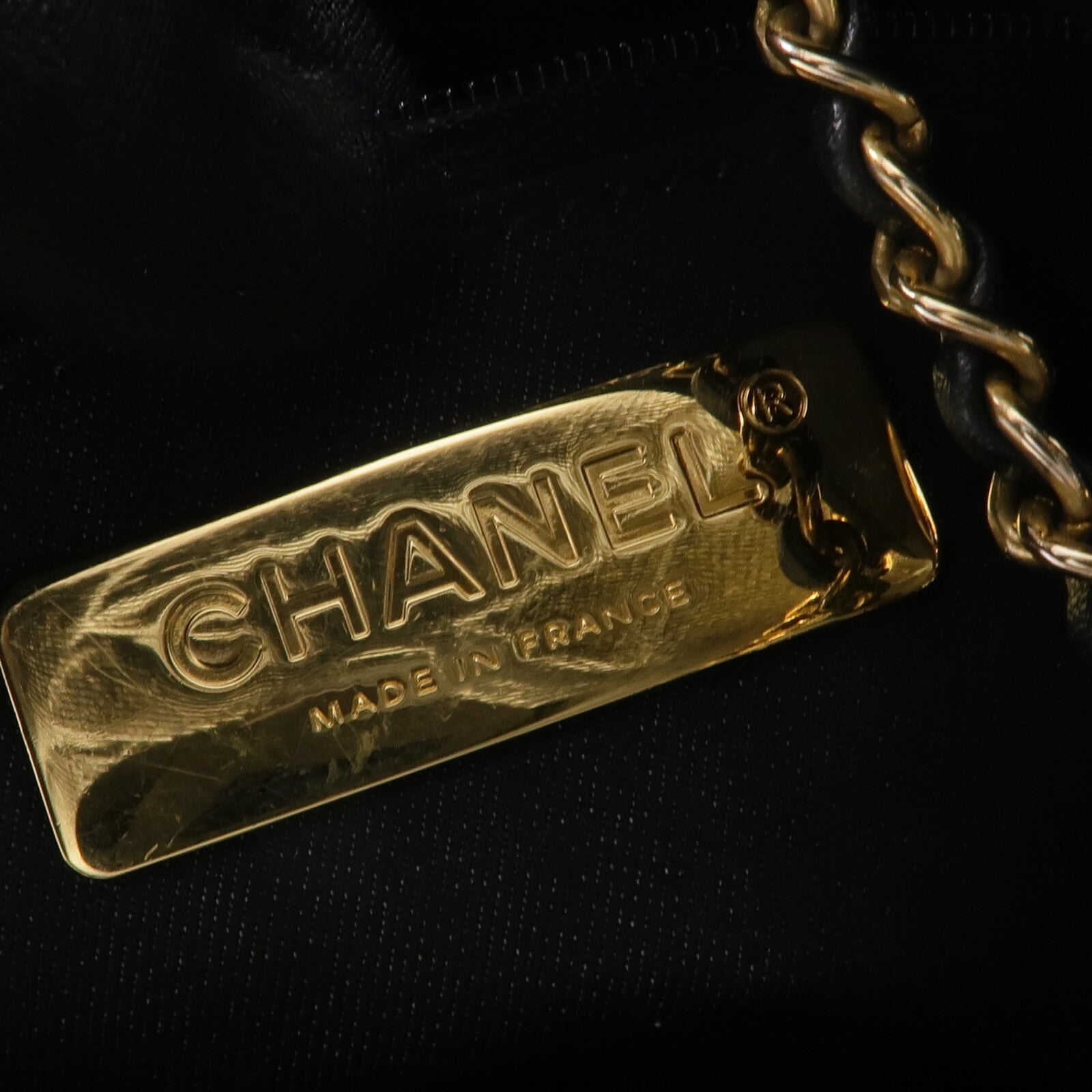 CHANEL 牛皮皮革Chain Shoulder Bag金扣鏈帶肩背袋