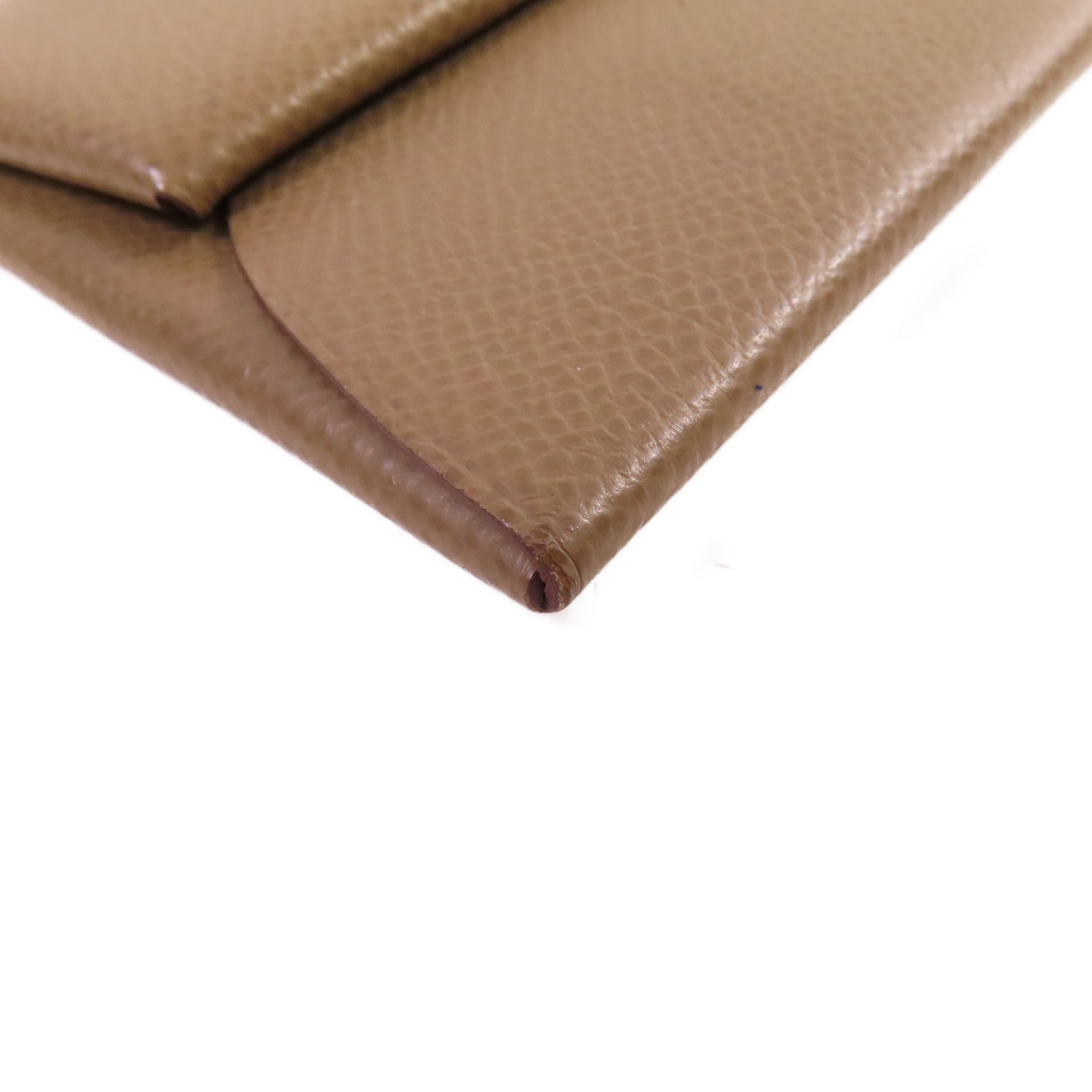 HERMES Epsom皮革Bastia Coin Purse銀扣零錢包Etoupe大象灰色