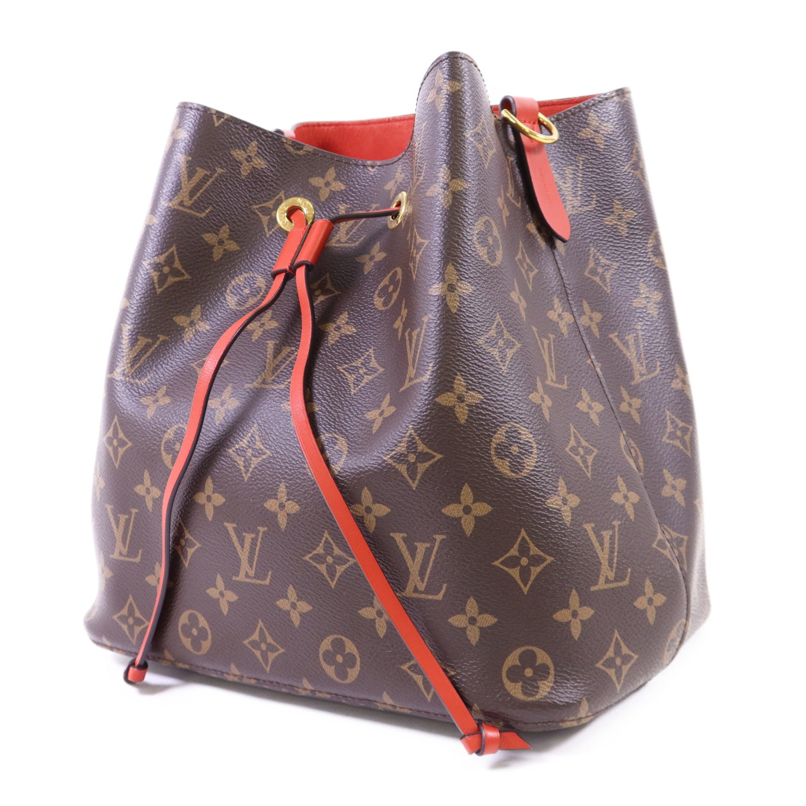 LOUIS VUITTON Monogram Neo Noe Bucket Bag金扣肩背袋Coquelicot