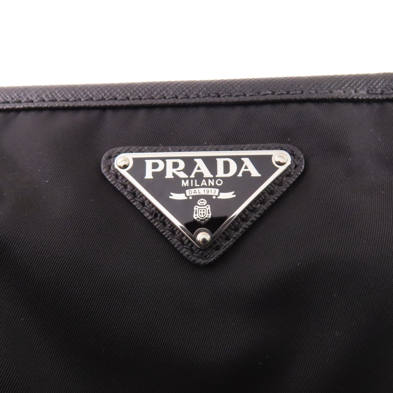 PRADA 尼龍/Saffiano皮革2 Way Shoulder銀扣手挽肩背兩用袋