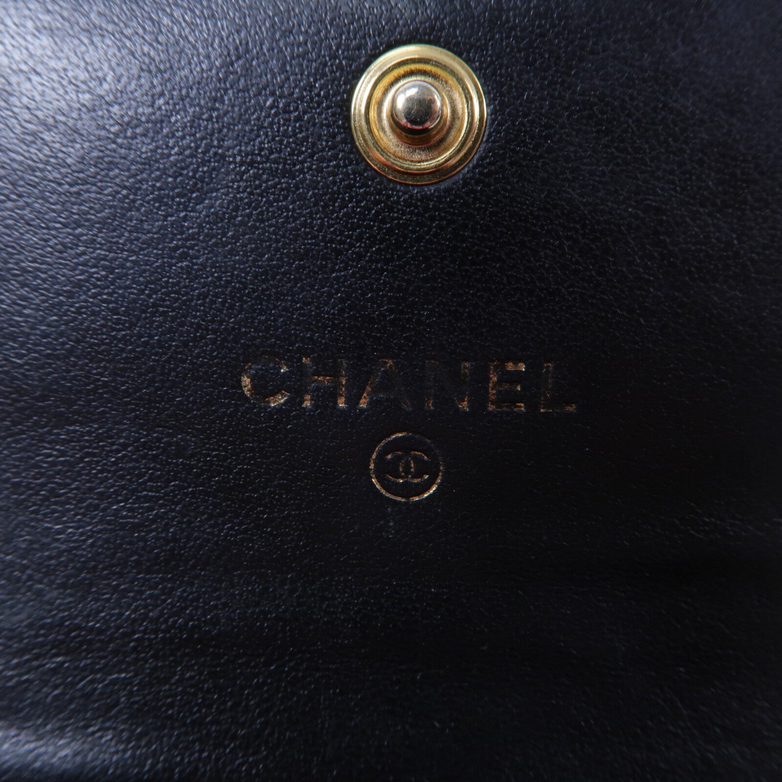 CHANEL 牛皮皮革Filigree Vanity CC Wallet零錢包