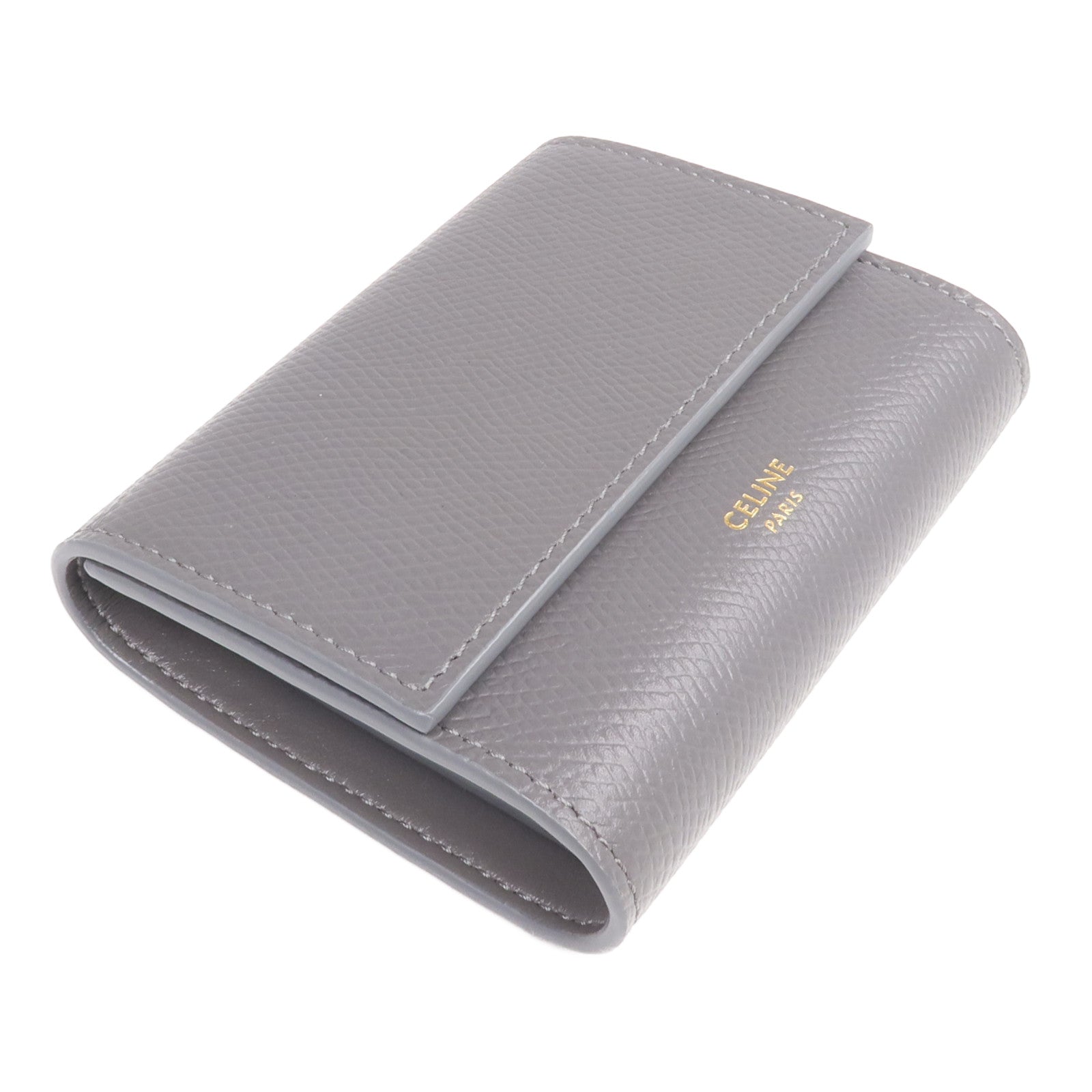 CELINE 牛皮皮革Tri-Fold Wallet金扣錢包