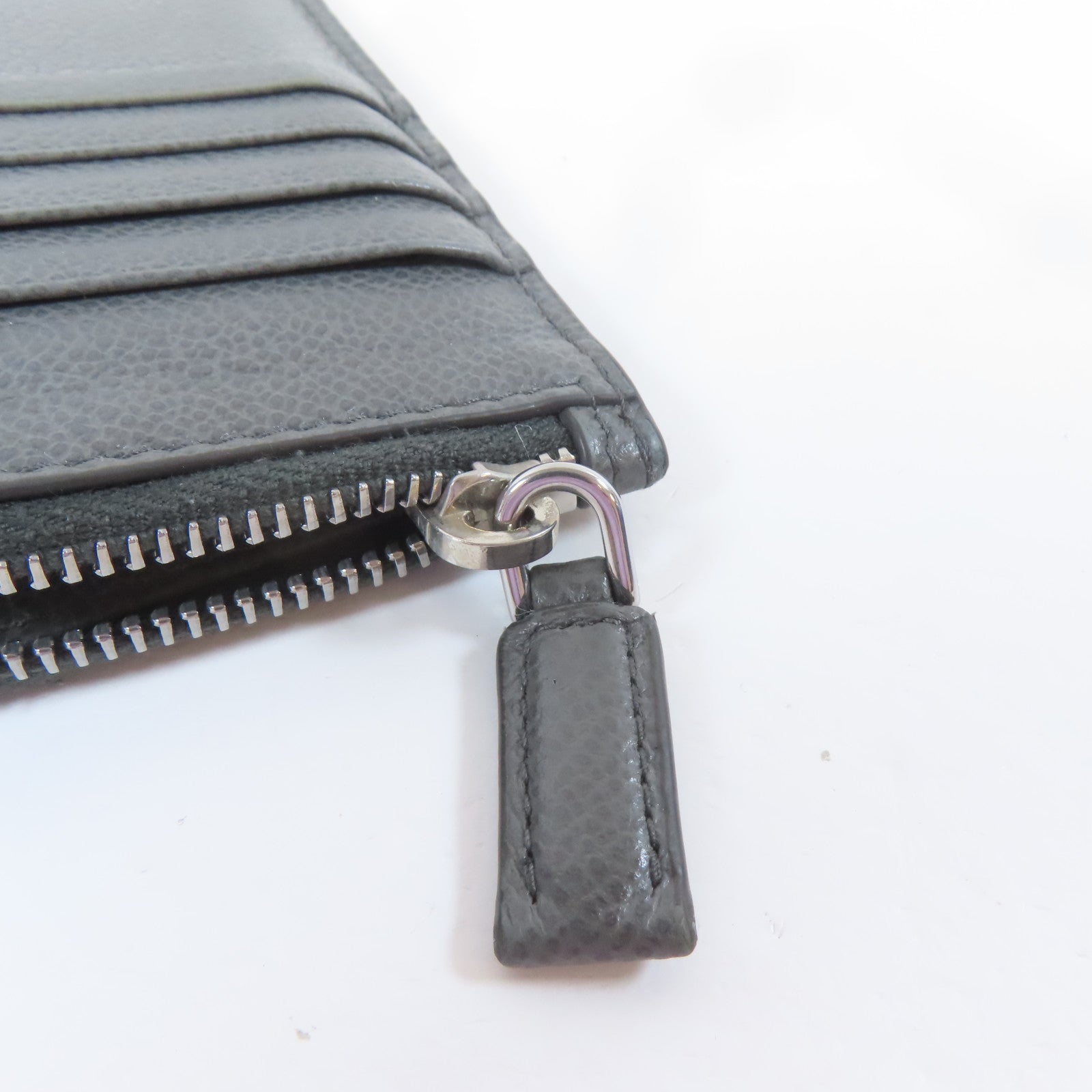 PRADA 牛皮皮革Card Case銀扣卡片套灰色