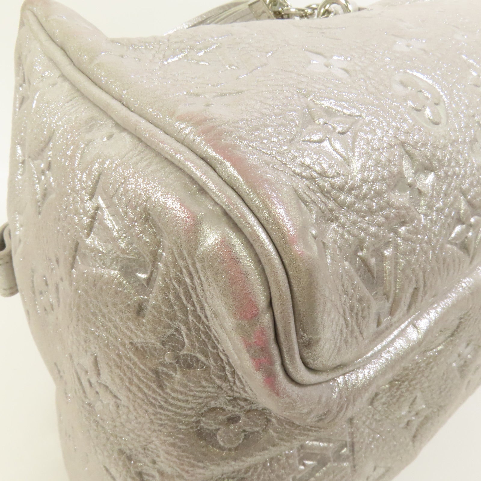 LOUIS VUITTON Monogram Shimmer Comet Boston Bag銀扣肩背袋