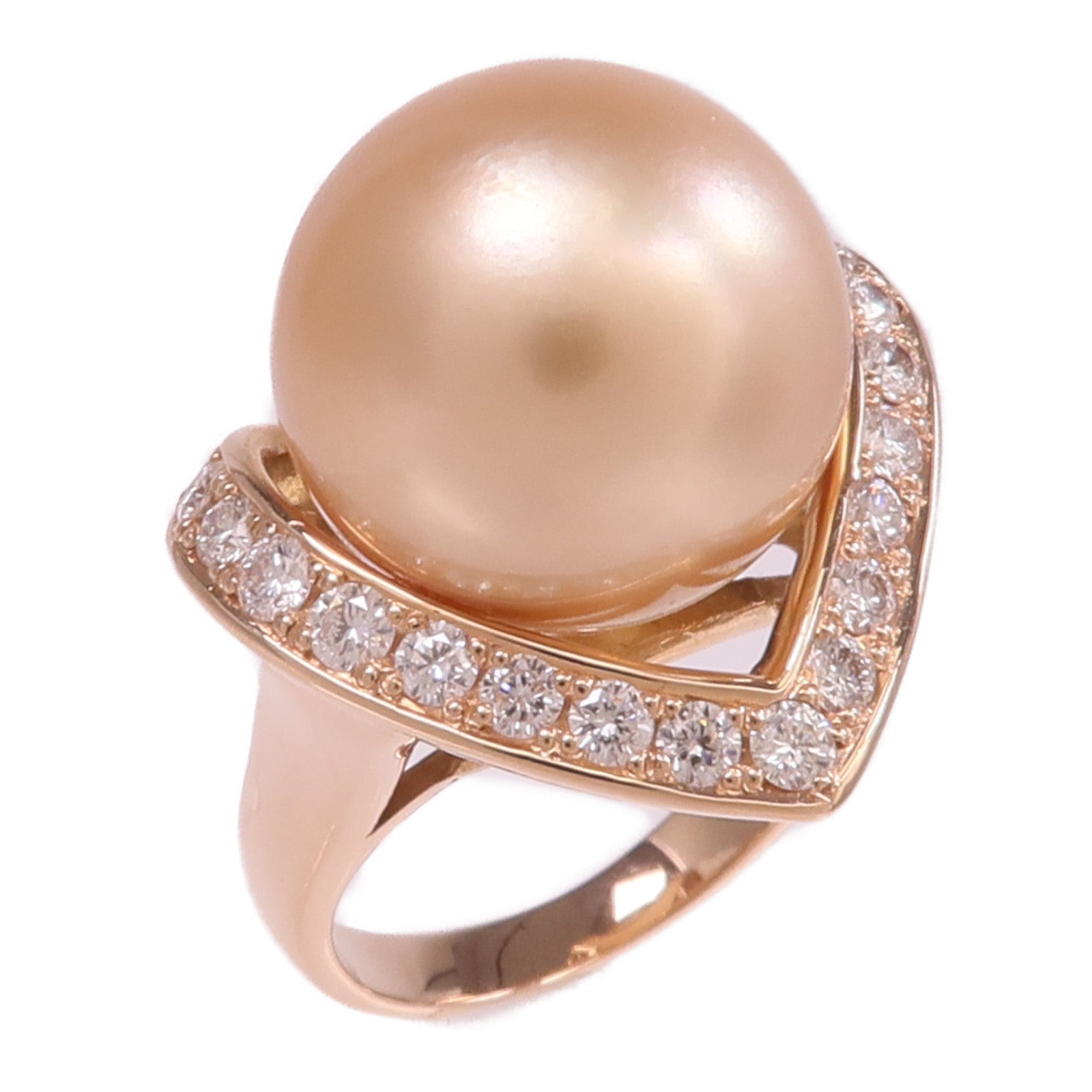 JEWELRY 18K玫瑰金Pearl Diamond Ring珍珠/鑽石戒指
