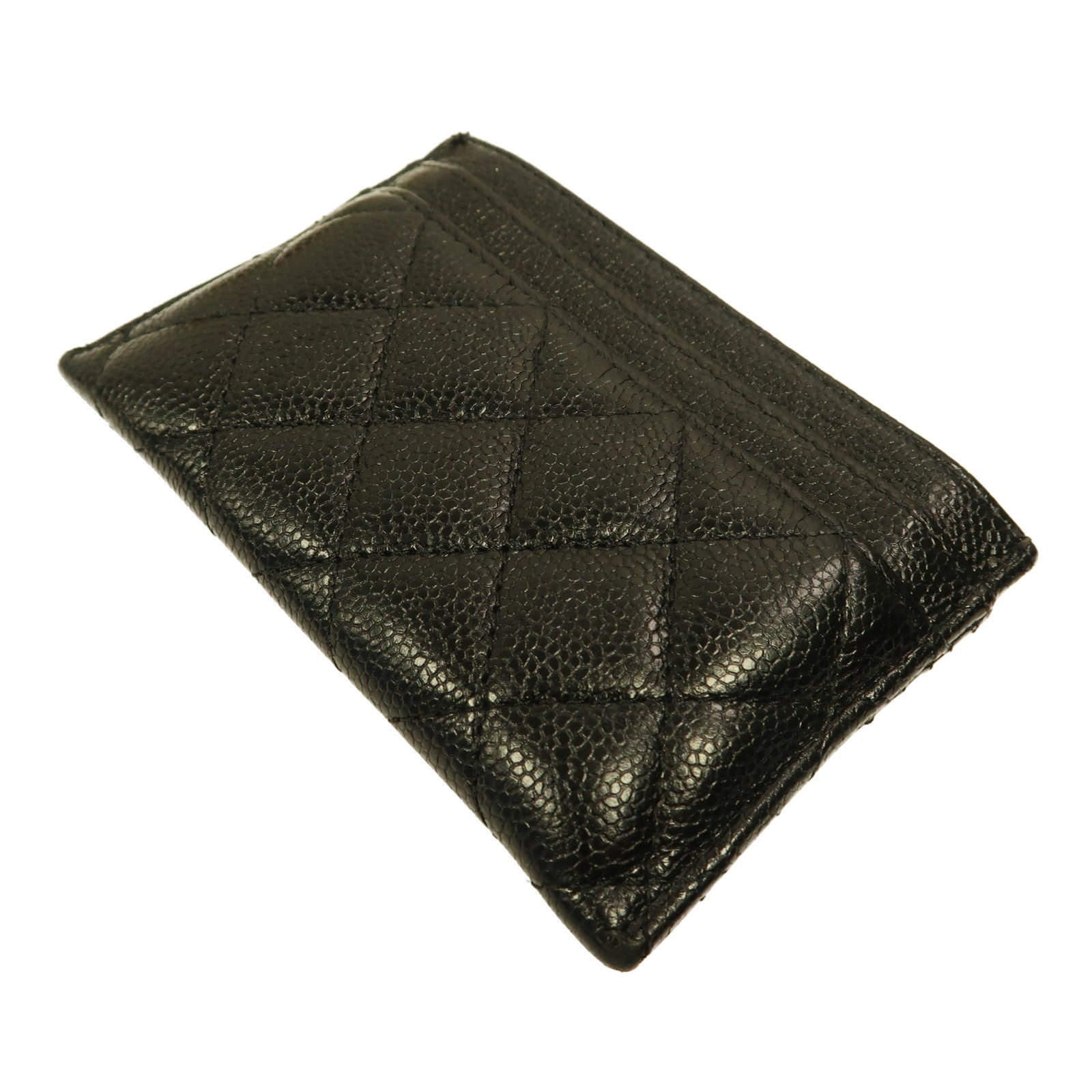 CHANEL 牛皮皮革Card Case金扣卡片套黑色