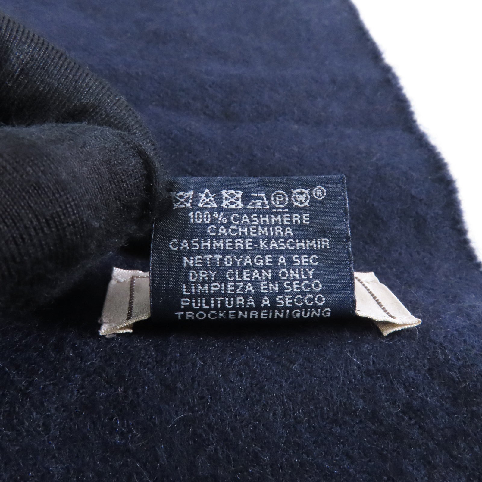 HERMES Cashmere Scarf圍巾深藍色