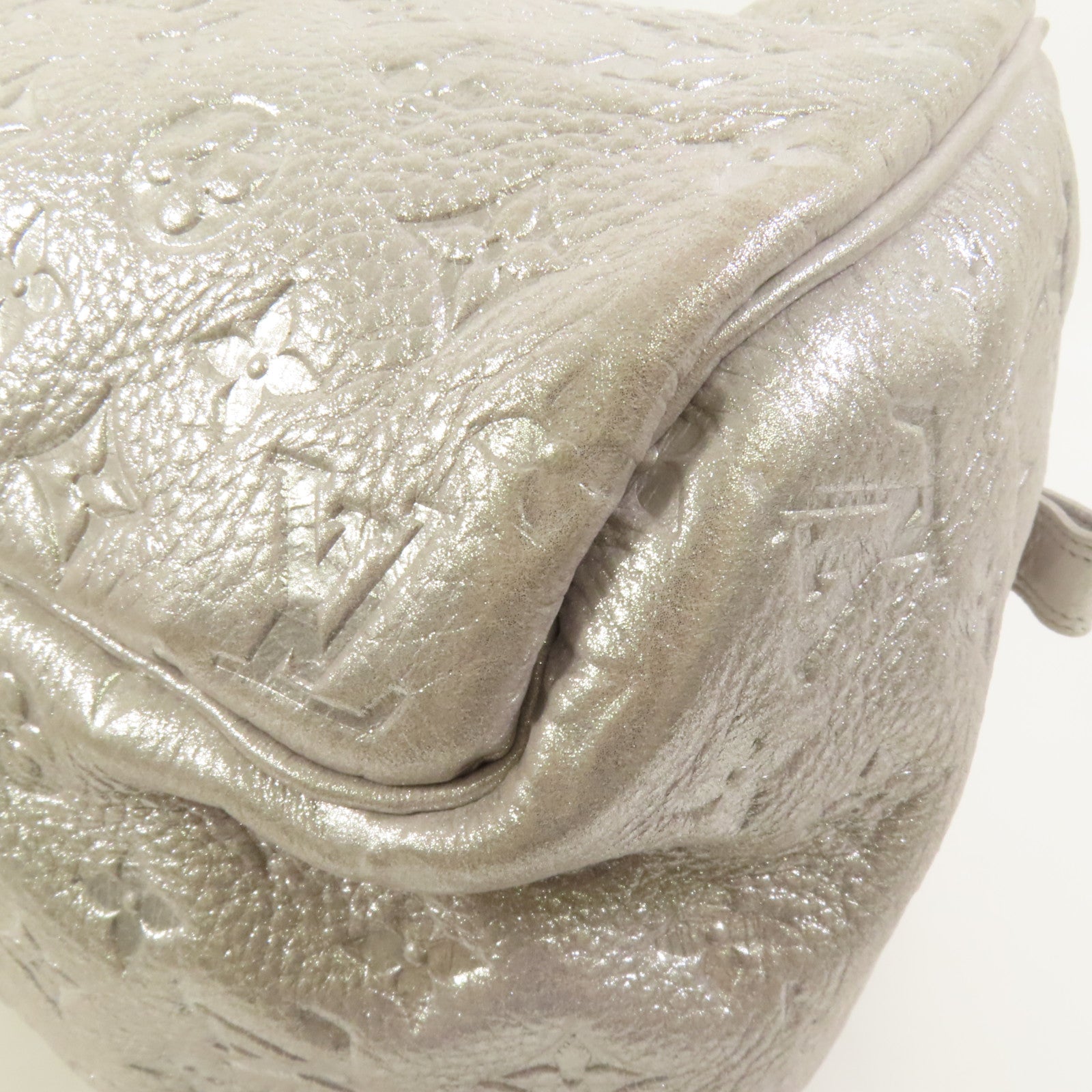 LOUIS VUITTON Monogram Shimmer Comet Boston Bag銀扣肩背袋
