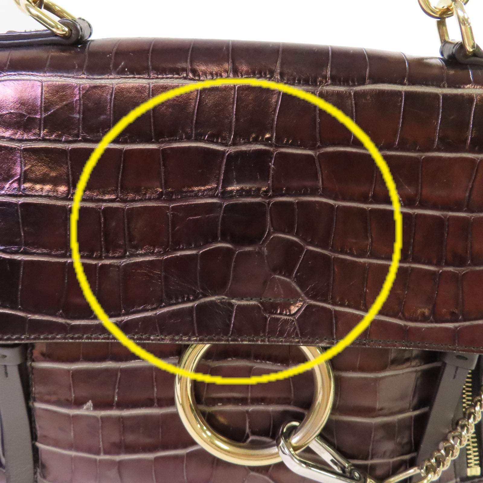 Chloe 牛皮皮革Faye Day 2Way Shoulder Bag手挽肩背兩用袋酒紅色