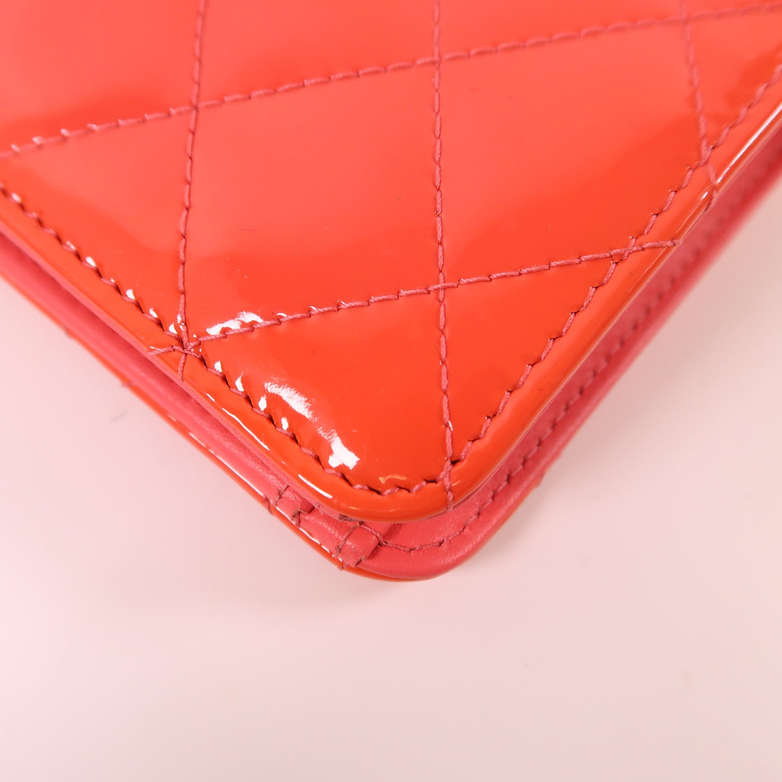 CHANEL 漆皮皮革Long Wallet銀扣長錢包